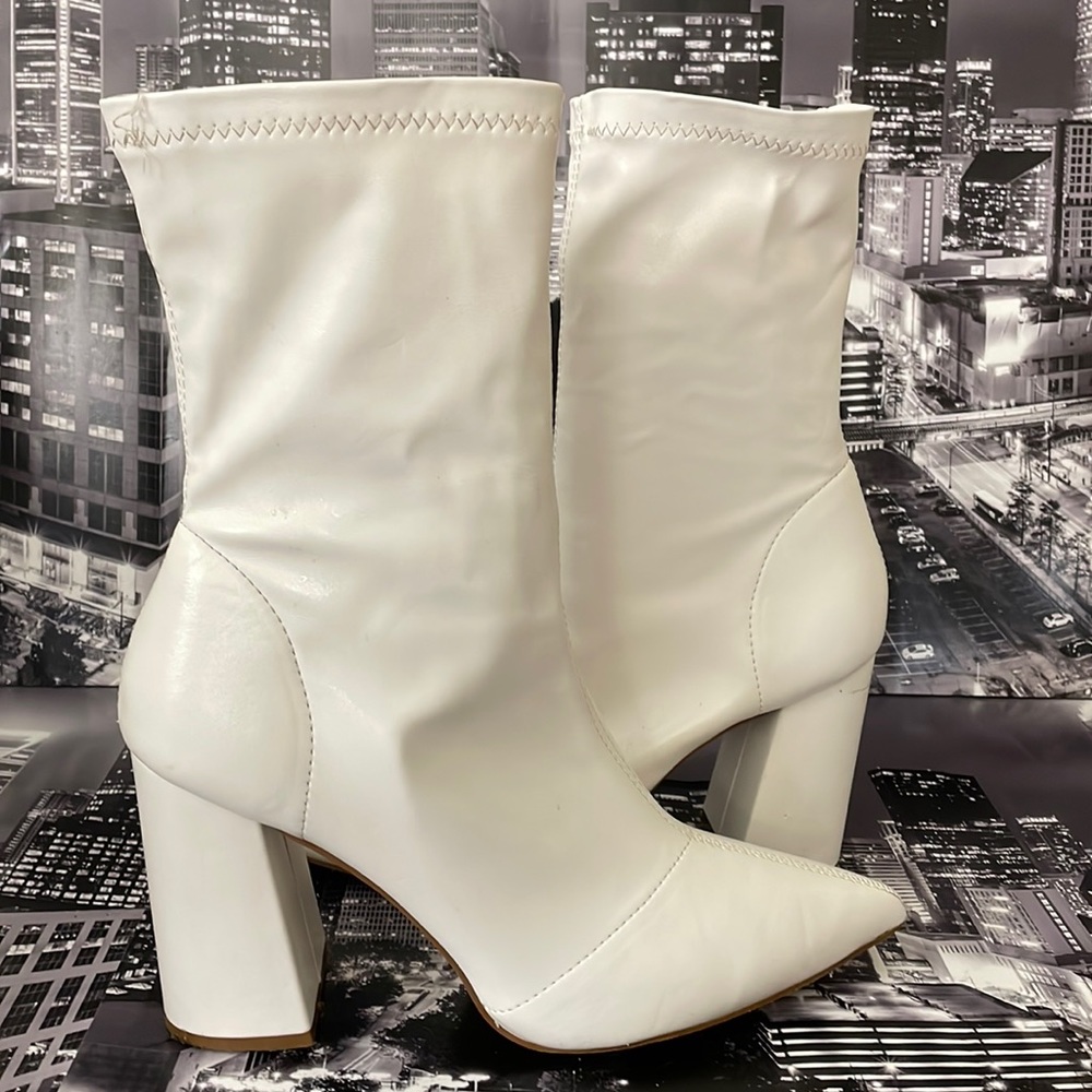 Nasty Gal White Ankle Boots